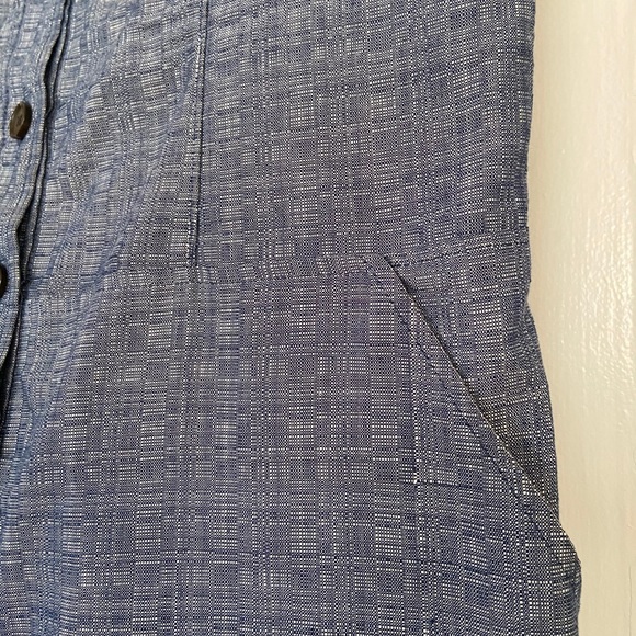 Derek Lam Chambray Button Front Dress w Pockets 16 - Picture 5 of 11